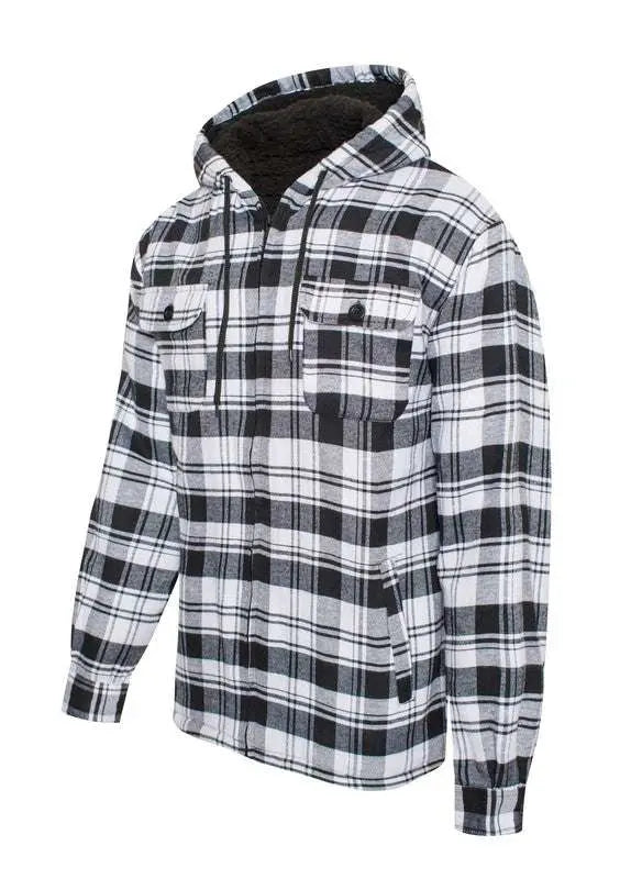 MENLL Gray Sherpa-Lined Flannel Men's Casual Jacket - Warm & Cozy by MENLL