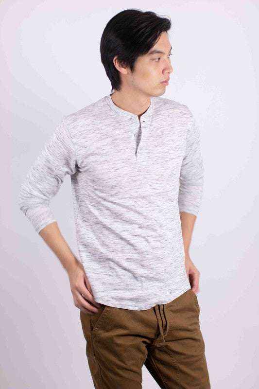 Elevate Your Style with Comfort: Men's Long Sleeve Classic Henley T-Shirt