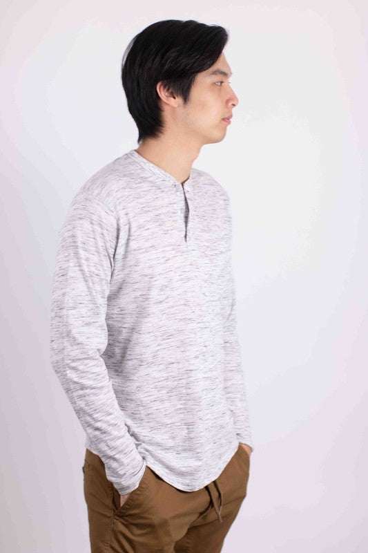 Elevate Your Style with Comfort: Men's Long Sleeve Classic Henley T-Shirt