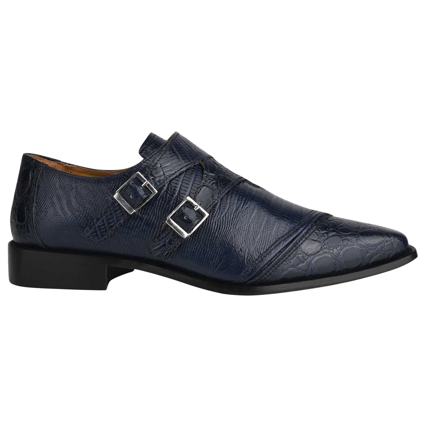 GRACE Genuine Leather Oxford Style Double Monk Strap Shoes for Men - MENLL