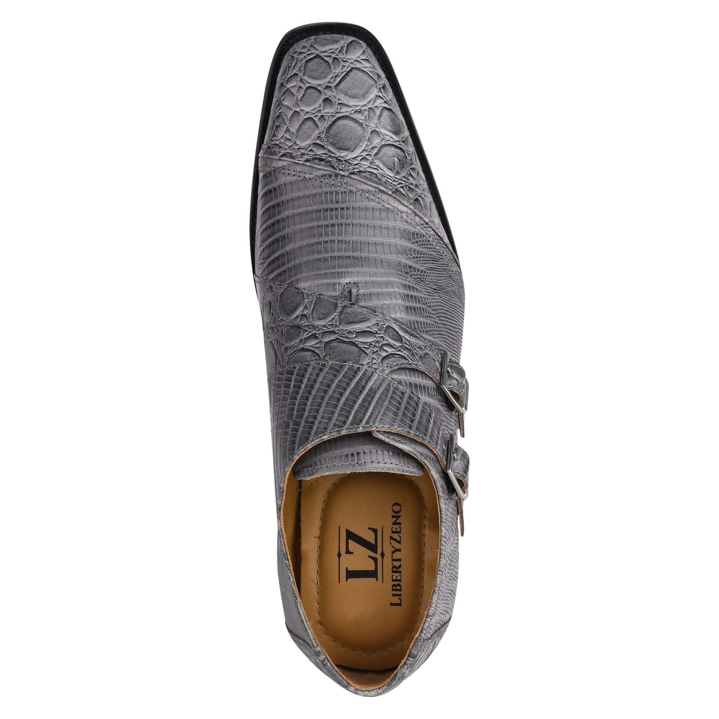 GRACE Genuine Leather Oxford Style Double Monk Strap Shoes for Men - MENLL