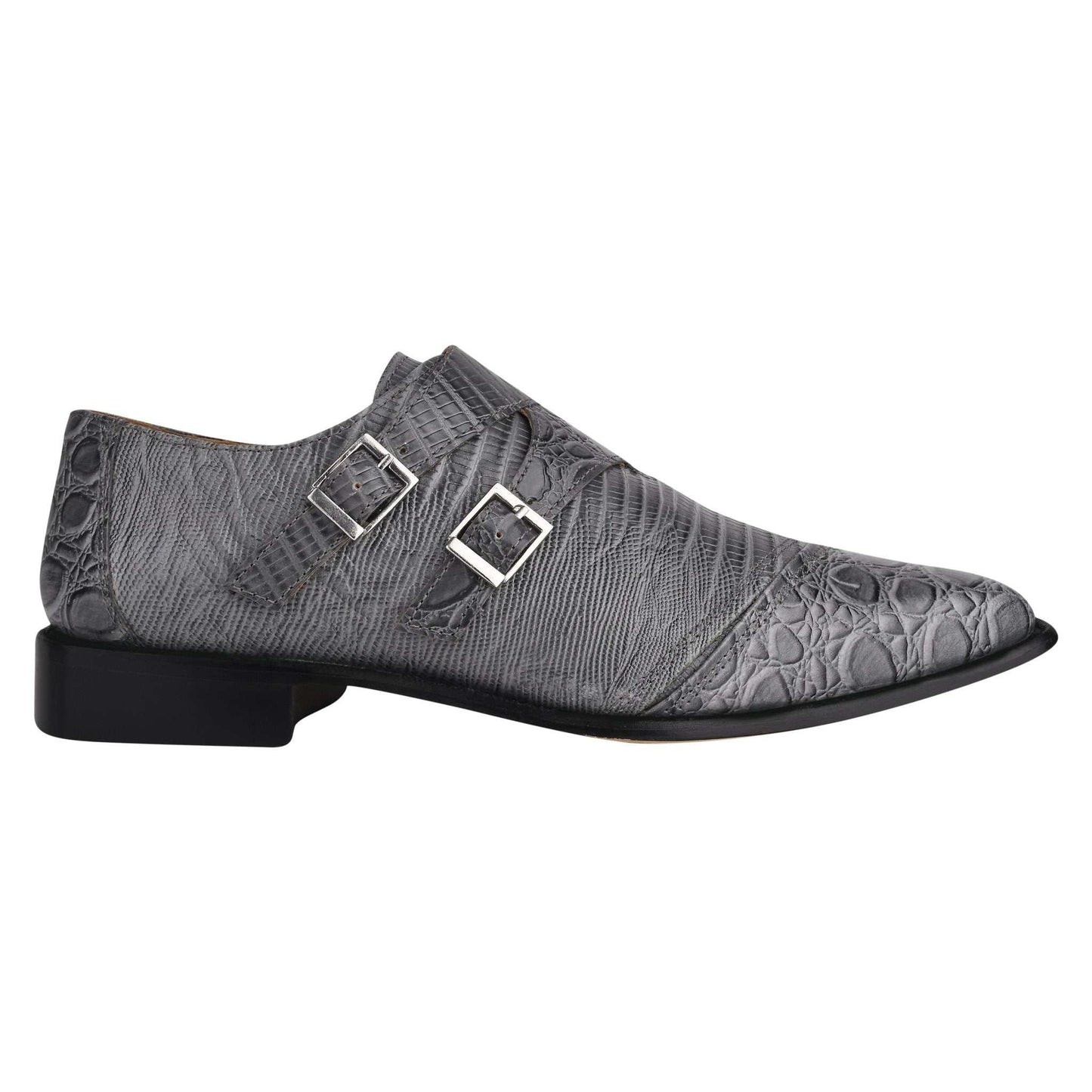GRACE Genuine Leather Oxford Style Double Monk Strap Shoes for Men - MENLL
