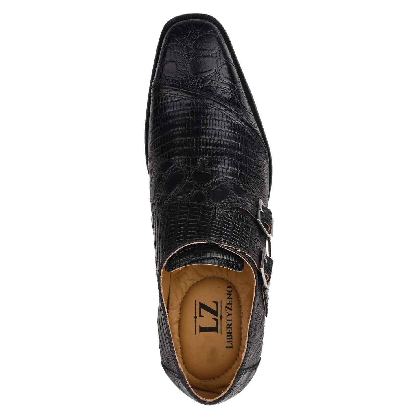 GRACE Genuine Leather Oxford Style Double Monk Strap Shoes for Men - MENLL