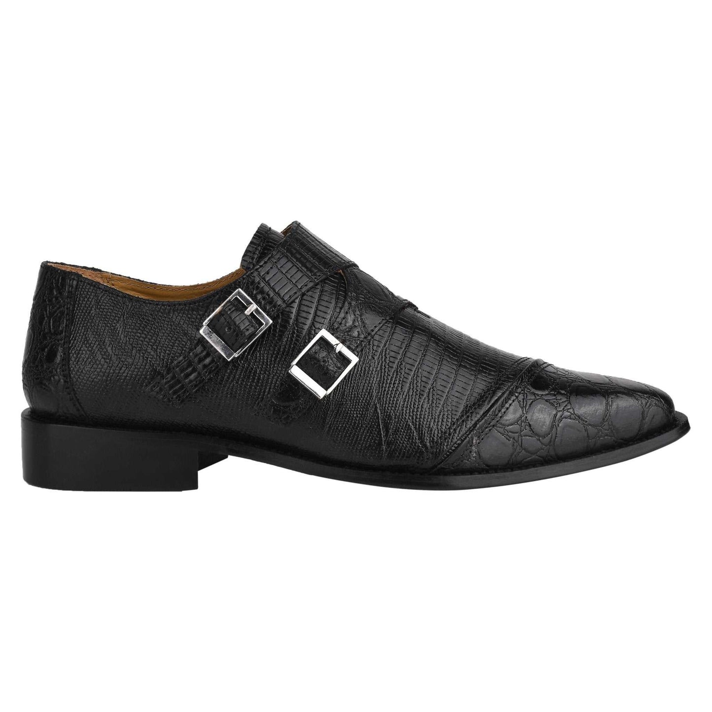 GRACE Genuine Leather Oxford Style Double Monk Strap Shoes for Men - MENLL