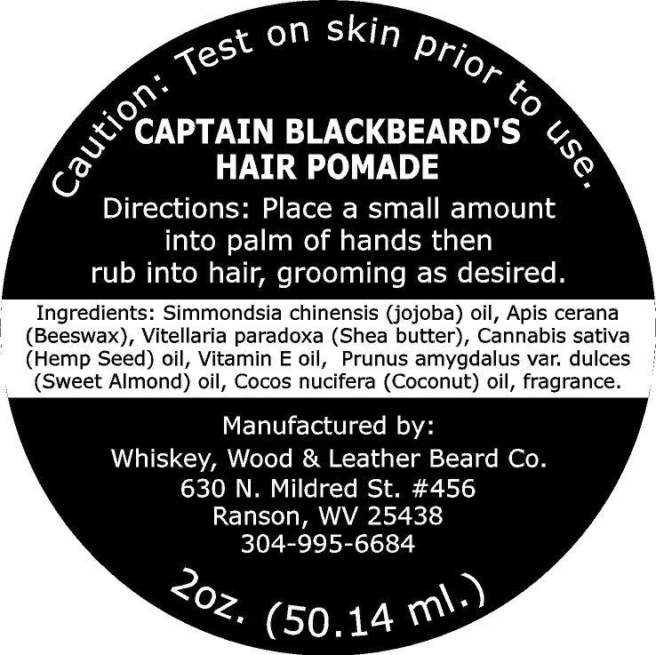 Whiskey Wood Beard Co. Whiskey Wood Scent Men's Hair Pomade Medium Hold Natural Finish by Whiskey, Wood & Leather Beard Company