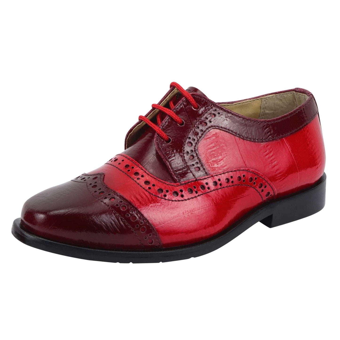 Harp Leather Oxford Style Dress Shoes in genuine leather with rubber sole and lace-up closure.