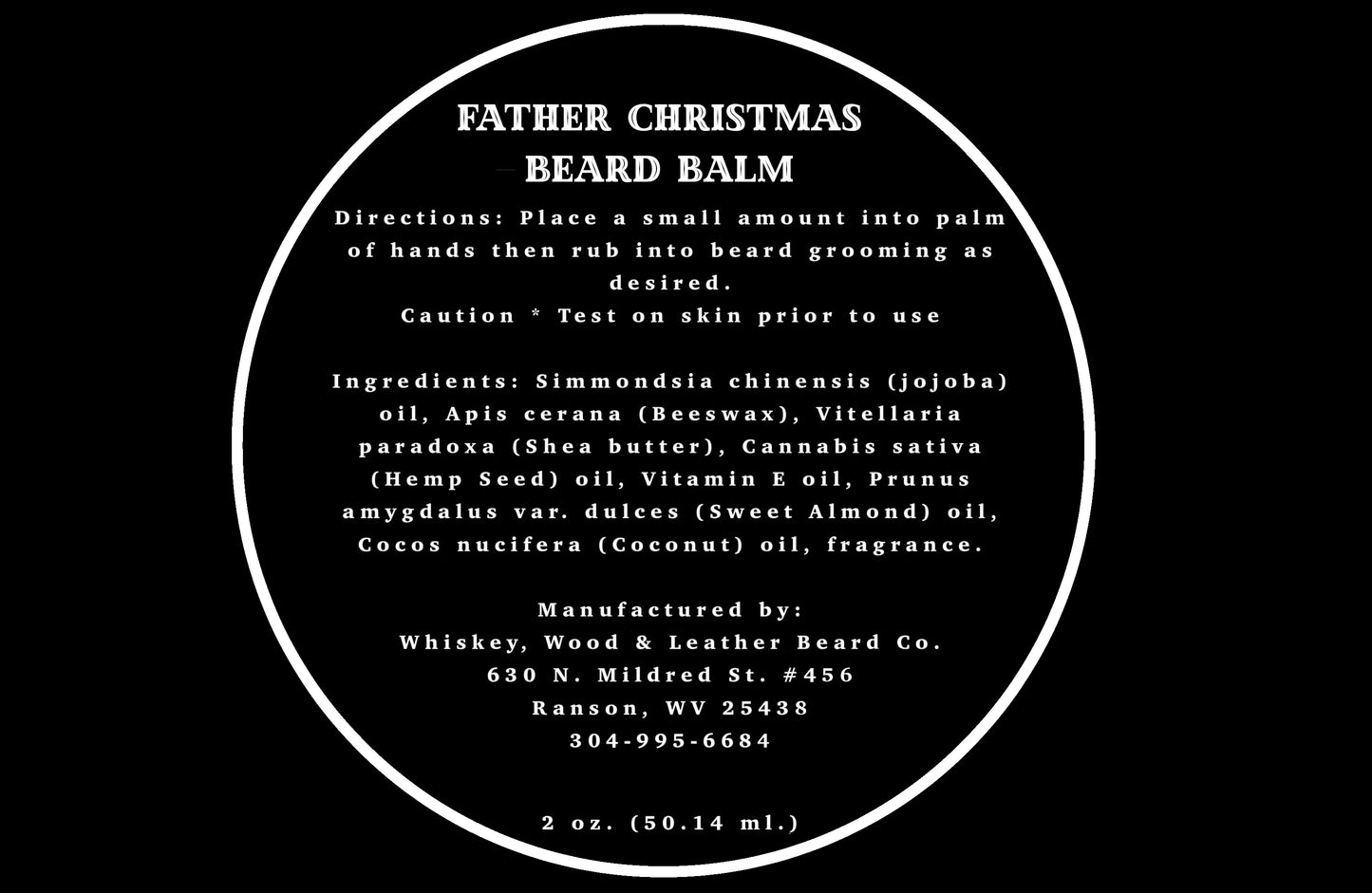 Whiskey Wood & Leather Festive Scent Beard Care Men's Grooming Balm - Natural Ingredients by Whiskey, Wood & Leather Beard Company, LLC