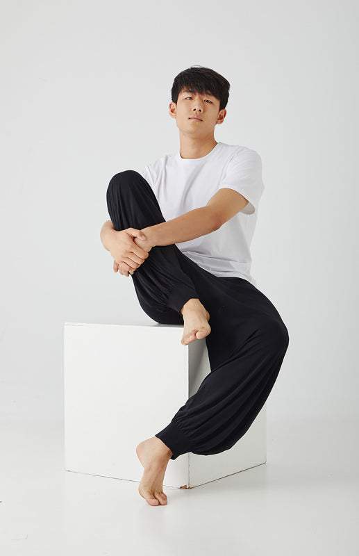 Men's home pants modal thin style loose and comfortable wide leg pants home clothes - MENLL