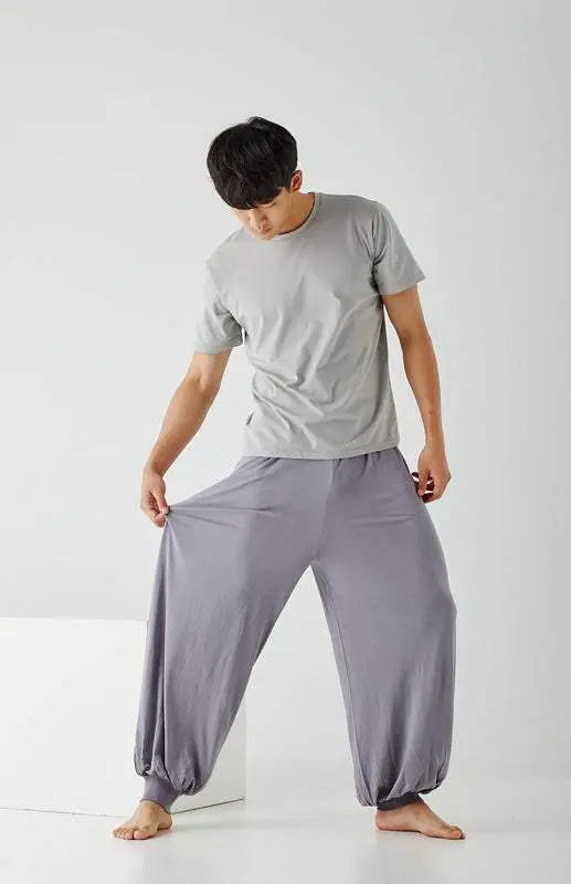 MENLL Modal Lounge Pants Men's Homewear Relaxed Fit Wide Leg Thin by MENLL