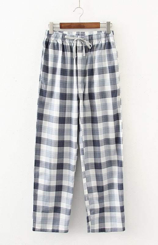 Men's thin pajamas cotton loose comfortable breathable air conditioning home pants - MENLL