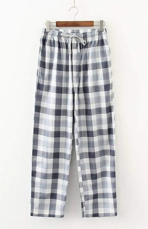 Men's thin pajamas cotton loose comfortable breathable air conditioning home pants - MENLL