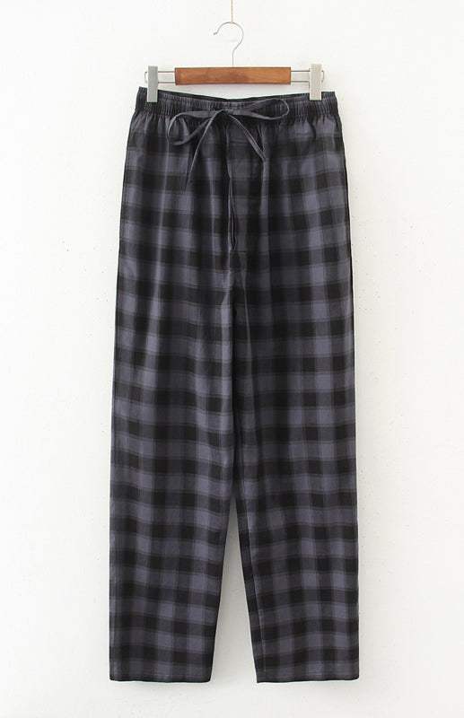 Men's thin pajamas cotton loose comfortable breathable air conditioning home pants - MENLL