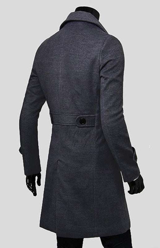 Elegant Men's Double Breasted Wool Overcoat for Timeless Style