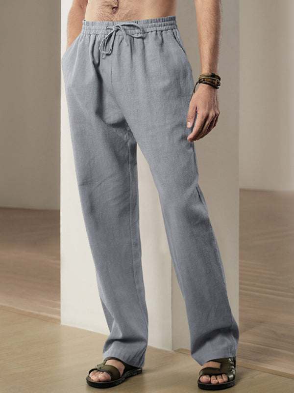 Ultimate Comfort Men's Casual Linen Sports Trousers - Breathable & Loose Fit for Effortless Style