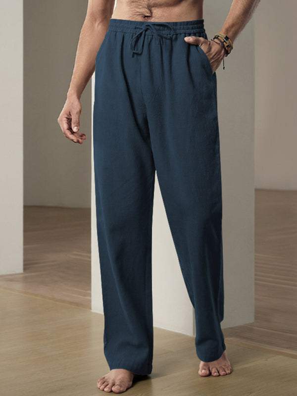 Ultimate Comfort Men's Casual Linen Sports Trousers - Breathable & Loose Fit for Effortless Style
