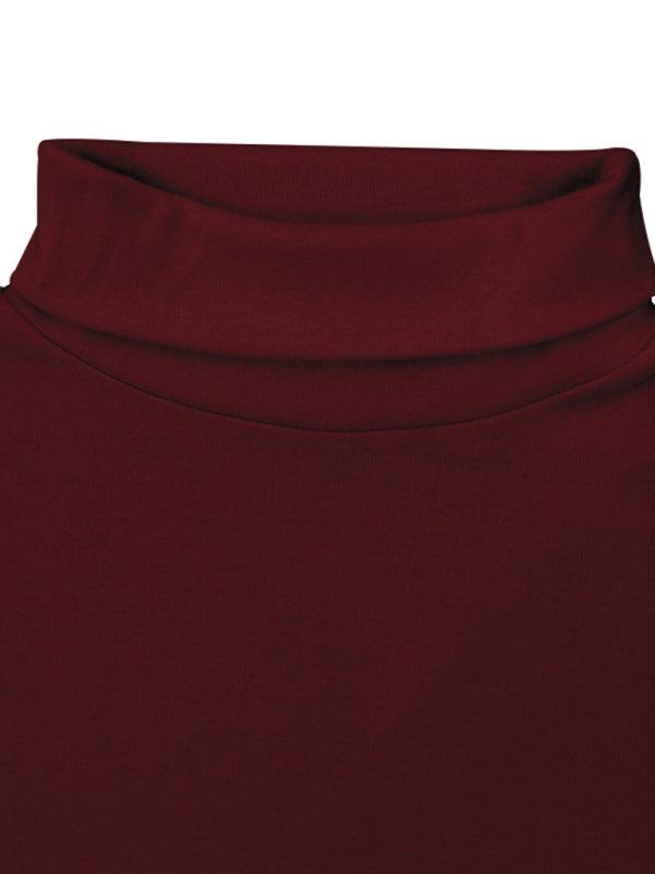 Stylish Men's High Collar Long Sleeve Turtleneck Tee for Effortless Layering - MENLL