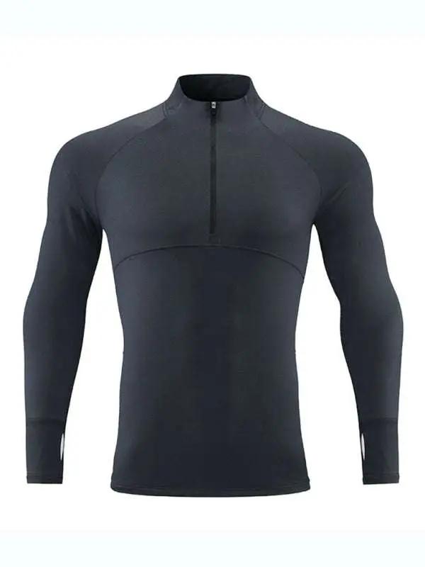 Men's Ultimate Quick-Dry Performance Top with Stand-Up Collar for Year-Round Comfort - MENLL
