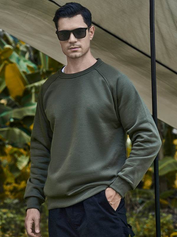Classic Comfort Men's Raglan Sleeve Crew Sweatshirt - Perfect for All Seasons - MENLL