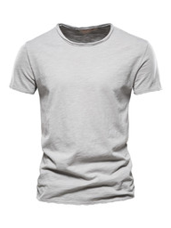 Men's Premium Slub Cotton Round Neck Tee - Effortless Style for Spring & Summer