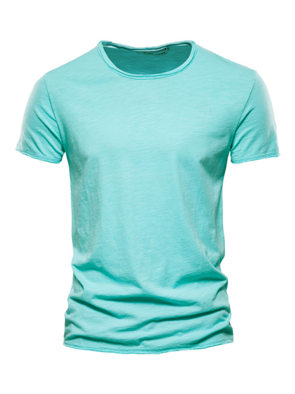 Men's Premium Slub Cotton Round Neck Tee - Effortless Style for Spring & Summer