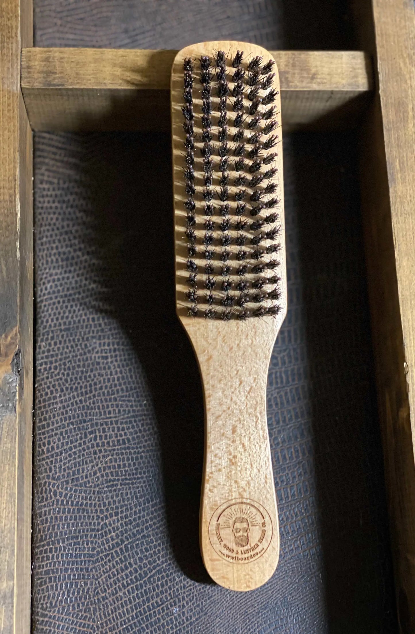 Wooden Handle Boar Hair Beard Brush - MENLL