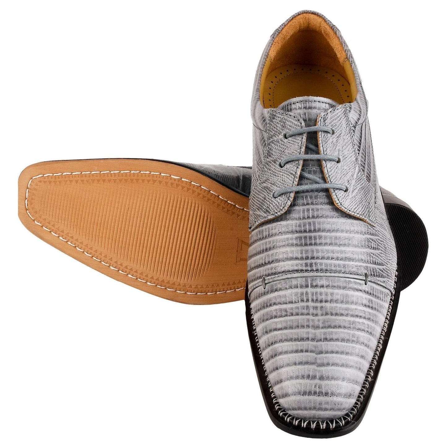 Jostin Genuine Leather Lizard Print Oxford Style Dress Shoes For Men - MENLL