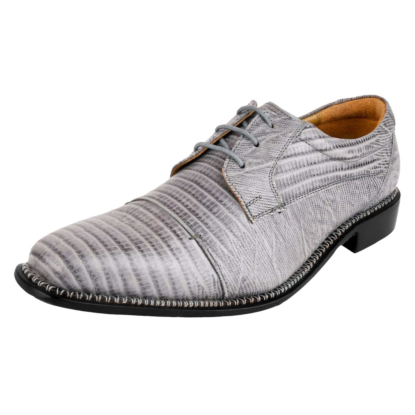 Jostin Genuine Leather Lizard Print Oxford Style Dress Shoes For Men - MENLL
