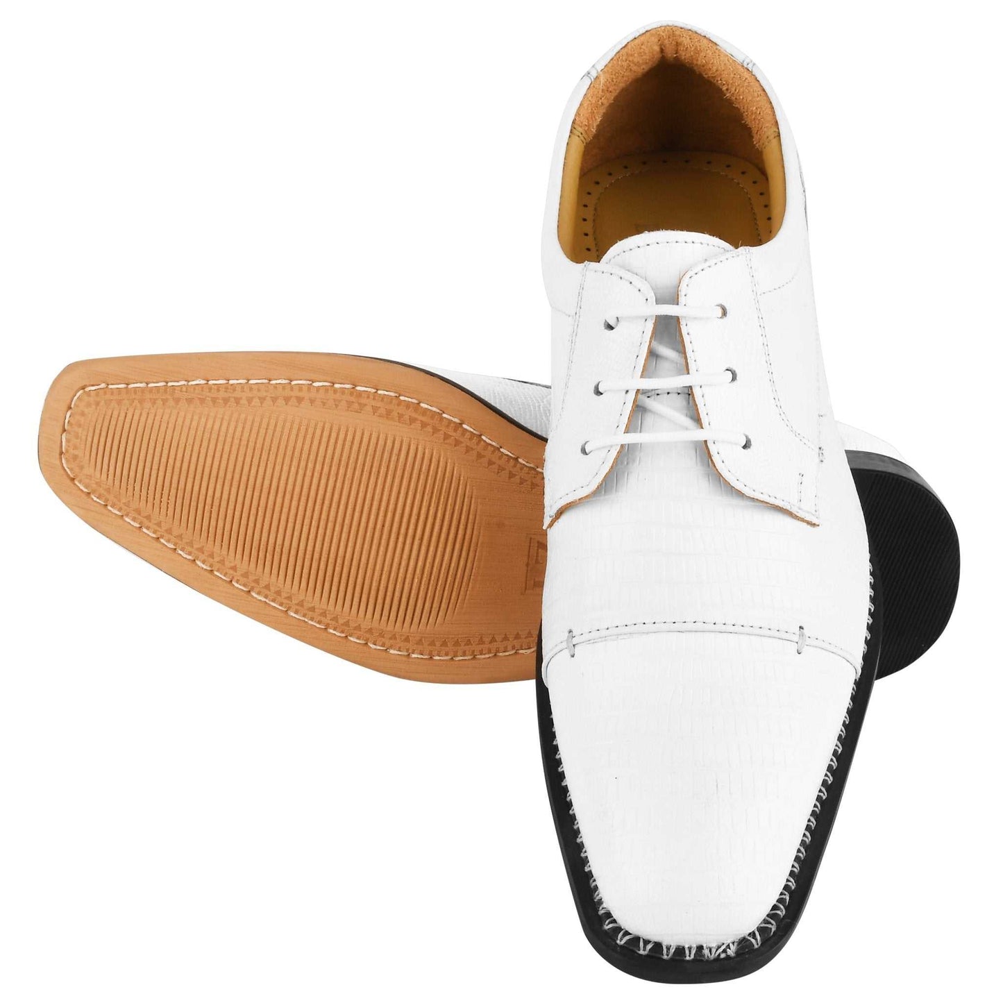 Jostin Genuine Leather Lizard Print Oxford Style Dress Shoes For Men - MENLL