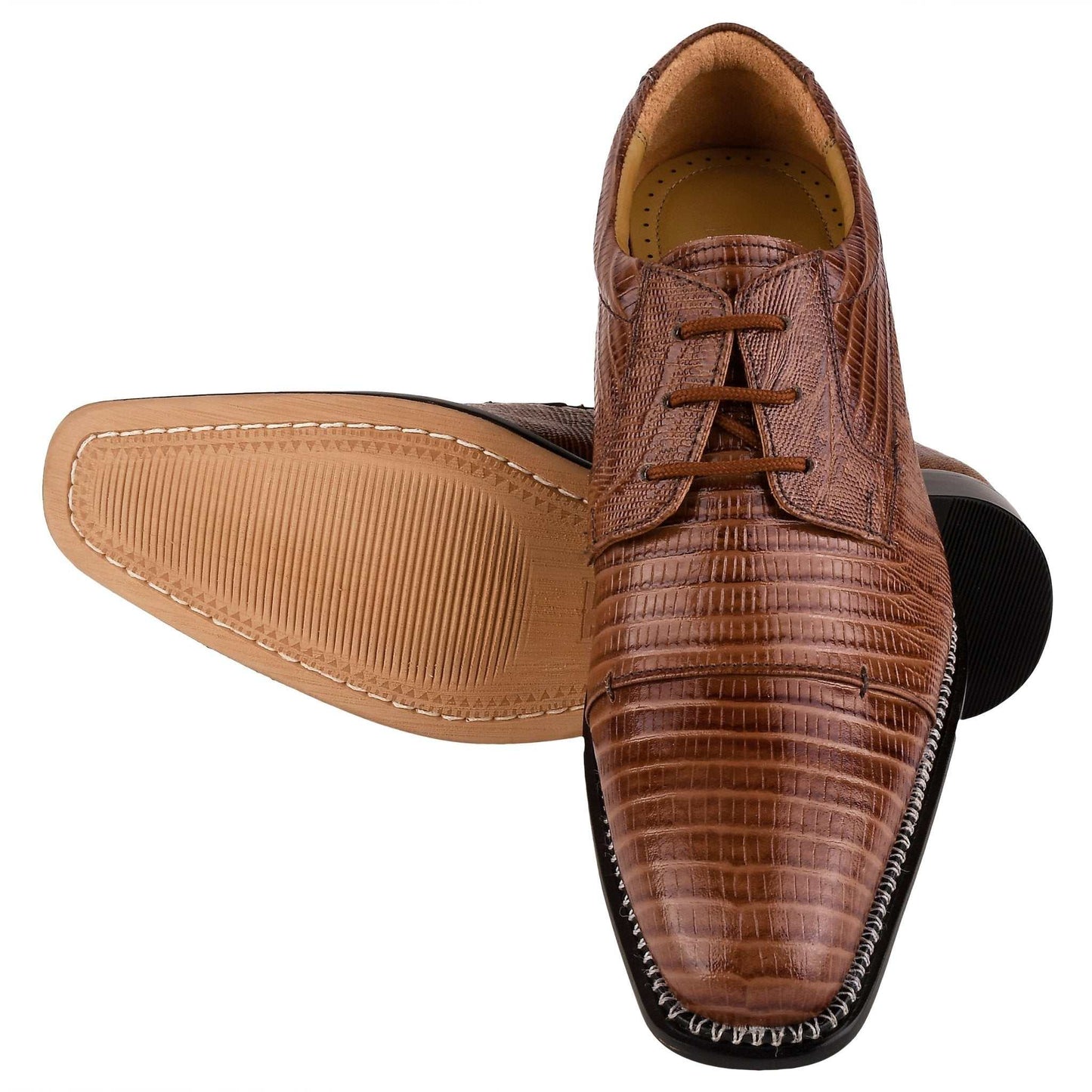 Jostin Genuine Leather Lizard Print Oxford Style Dress Shoes For Men - MENLL
