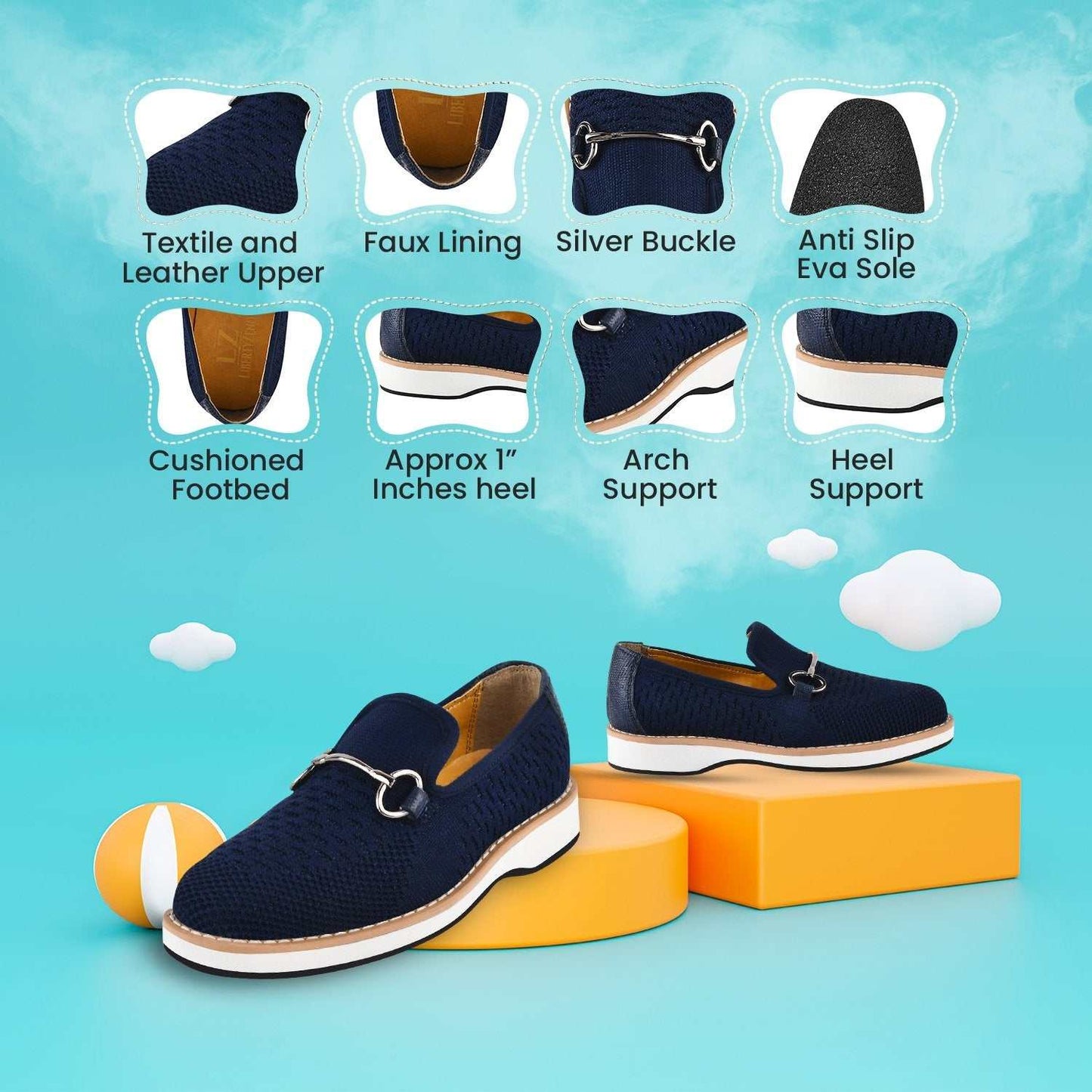 Joyce Textile Eva sole Style with Buckle Loafers for kids - MENLL
