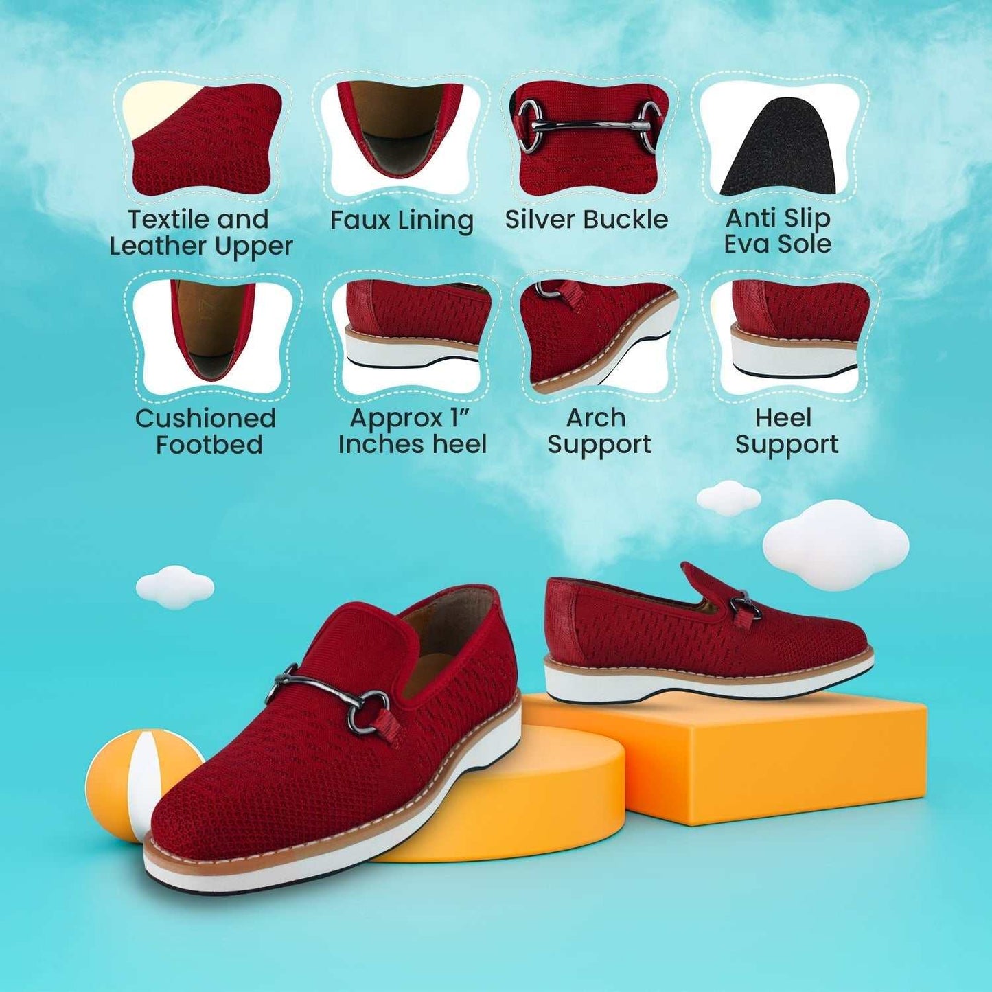 Joyce Textile Eva sole Style with Buckle Loafers for kids - MENLL