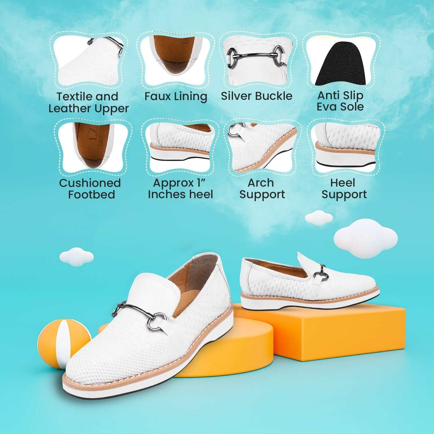 Joyce Textile Eva sole Style with Buckle Loafers for kids - MENLL