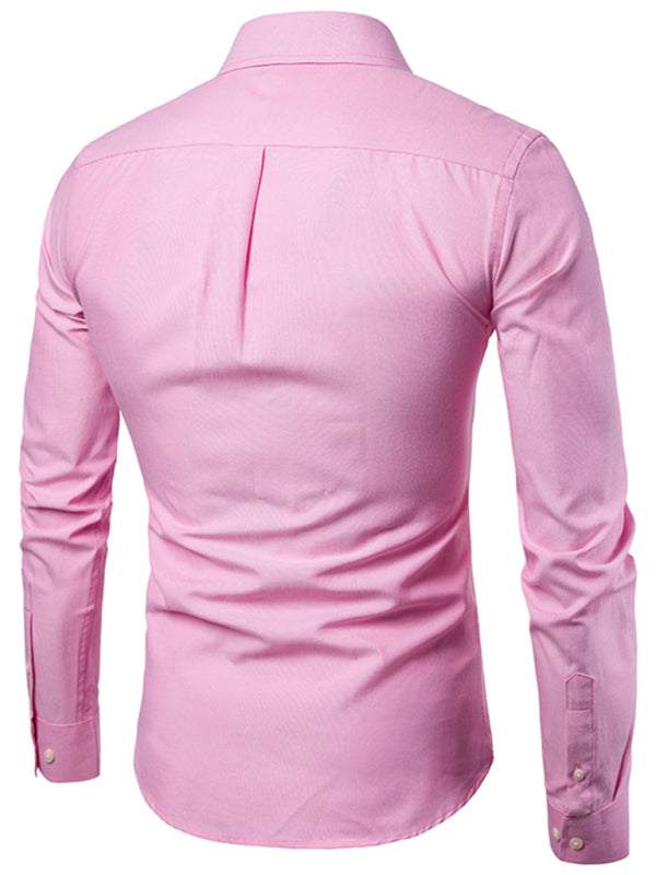 Stylish Men's Oversized Cotton Oxford Shirt - Long Sleeve Casual Elegance for Every Occasion - MENLL