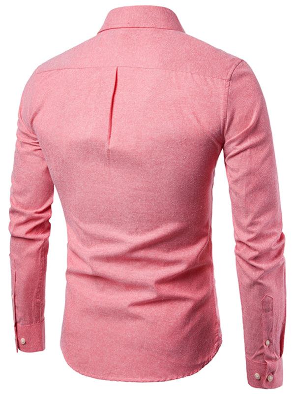 Stylish Men's Oversized Cotton Oxford Shirt - Long Sleeve Casual Elegance for Every Occasion - MENLL