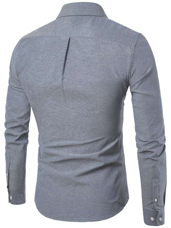 Stylish Men's Oversized Cotton Oxford Shirt - Long Sleeve Casual Elegance for Every Occasion - MENLL