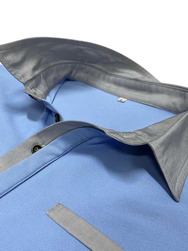 Stylish Men's Color Block Short Sleeve Polo Shirt for Effortless Casual Wear - MENLL