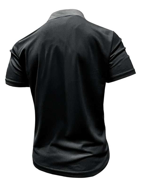 Stylish Men's Color Block Short Sleeve Polo Shirt for Effortless Casual Wear - MENLL