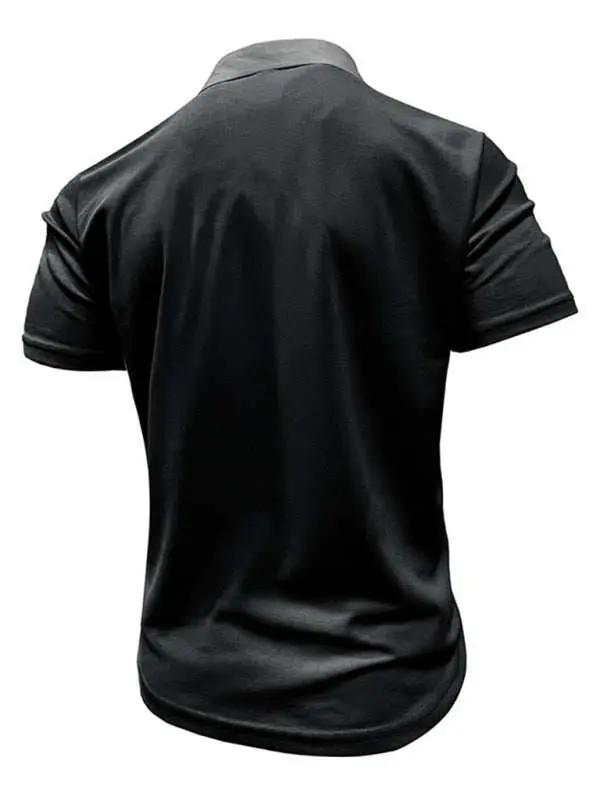 Stylish Men's Color Block Short Sleeve Polo Shirt for Effortless Casual Wear - MENLL