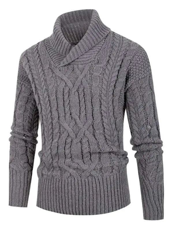 MENLL Black Twist Knit Men's Autumn Sweater Pullover Chic & Effortless by MENLL