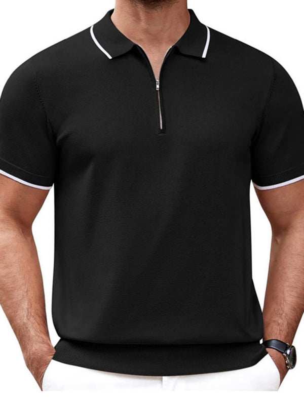 Veredeln Sie Ihren Stil: Vielseitiger Polopullover mit Reißverschluss für lässige Business-Kleidung