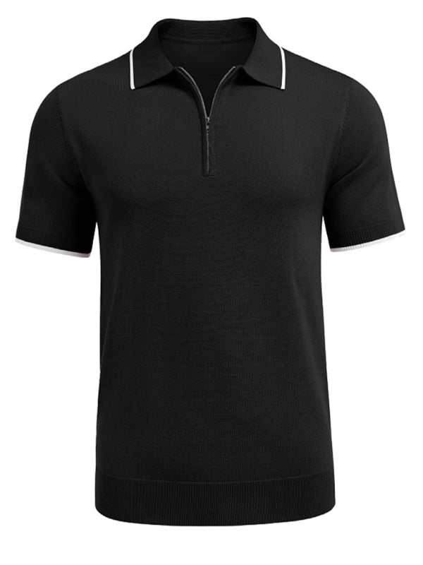 Veredeln Sie Ihren Stil: Vielseitiger Polopullover mit Reißverschluss für lässige Business-Kleidung