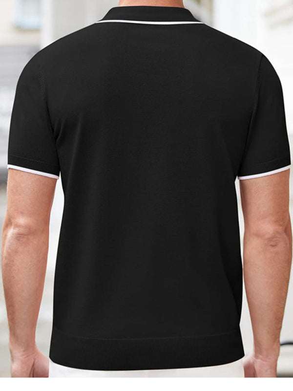 Veredeln Sie Ihren Stil: Vielseitiger Polopullover mit Reißverschluss für lässige Business-Kleidung
