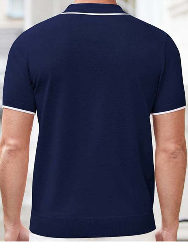 Veredeln Sie Ihren Stil: Vielseitiger Polopullover mit Reißverschluss für lässige Business-Kleidung
