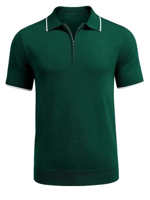 Elevate Your Style: Versatile Zipper Knit Polo Sweater for Casual Business Wear - MENLL