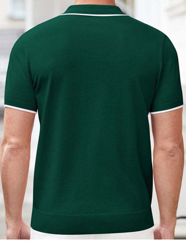 Veredeln Sie Ihren Stil: Vielseitiger Polopullover mit Reißverschluss für lässige Business-Kleidung