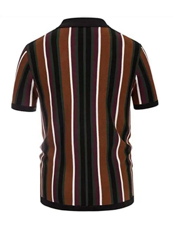 Stylish Men's Contrast Stripe Short Sleeve Shirt for Effortless Spring-Summer Chic - MENLL