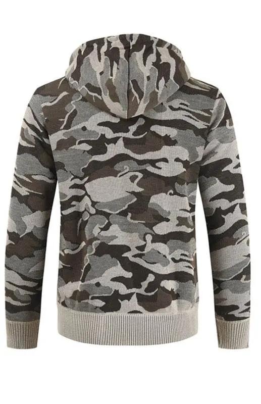 Urban Camo Hooded Cardigan: Cozy Athleisure Sweater for Men - MENLL