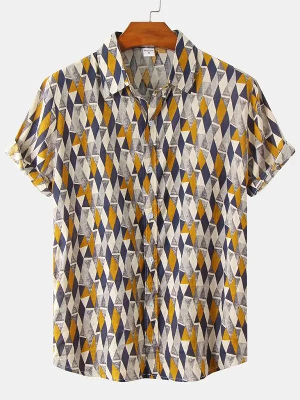 Vibrant Floral Print Short Sleeve Shirt for Men - Perfect for Spring and Summer Adventures - MENLL