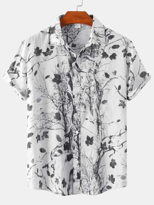 Vibrant Floral Print Short Sleeve Shirt for Men - Perfect for Spring and Summer Adventures - MENLL