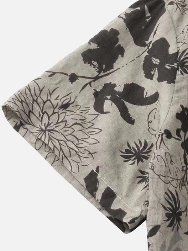 Vibrant Floral Print Short Sleeve Shirt for Men - Perfect for Spring and Summer Adventures - MENLL